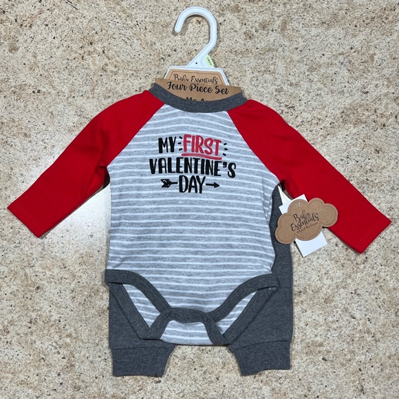 NWT Baby Essentials 4-Piece My First Valentine’s Day Set, 3m - Picture 1 of 10